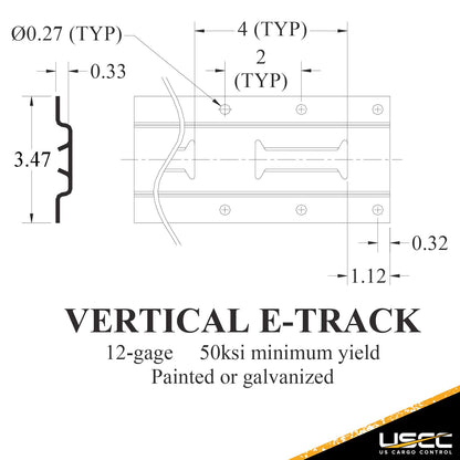 5 foot Vertical ETrack Gray Painted image 5 of 9