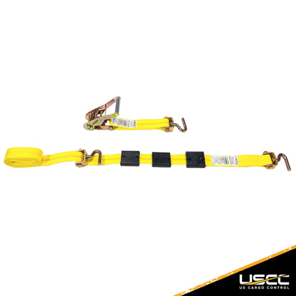 Wheel Strap with 3 Swivel J Hooks w 90 degree hook angle Ratchet and 3 Adjustable Rubber Cleats image 4 of 10