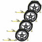 2 inch x 11 foot Car Carrier Ratchet Strap w Wire Hooks & 3 Rubber Cleats 4 Pack image 1 of 9