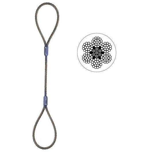 Wire Rope Sling Single Leg 58 inch x 10 foot Domestic image 1 of 2
