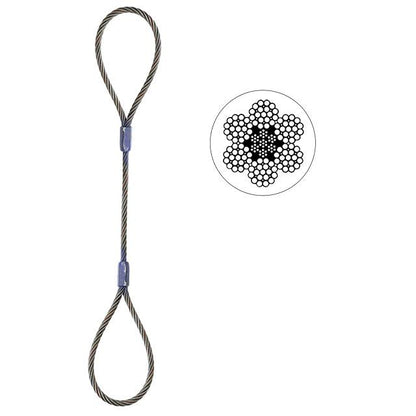 Wire Rope Sling Single Leg 58 inch x 8 foot Domestic image 1 of 2