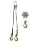 Wire Rope Sling 2 Leg Bridle w Eye Hooks 14 inch x 8 foot Domestic image 1 of 6