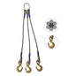 Wire Rope Sling 3 Leg Bridle w Eye Hooks 34 inch x 16 foot Domestic image 1 of 6