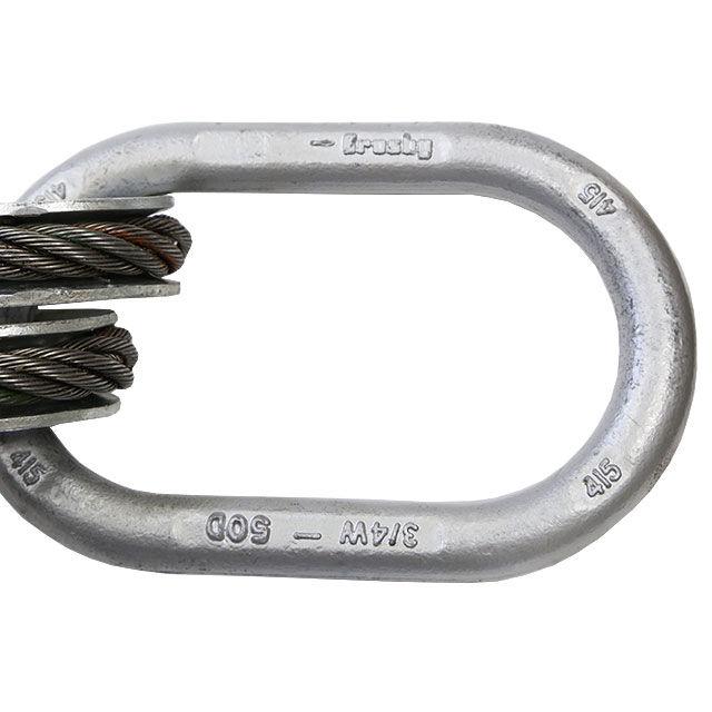 Wire Rope Sling 3 Leg Bridle w Eye Hooks 78 inch x 6 foot Domestic image 2 of 6