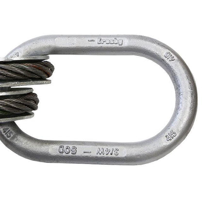 Wire Rope Sling 4 Leg Bridle w Eye Hooks 38 inch x 8 foot Domestic image 3 of 6