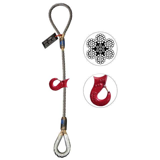 Wire Rope Sling Sliding Choker 58 inch x 5 foot Style A wThimble image 1 of 2